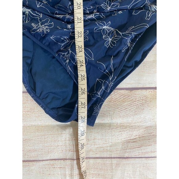 NipTuck Swim Women's One Piece Navy Blue Silver Floral Swim Suit - 12 - Picture 7 of 14